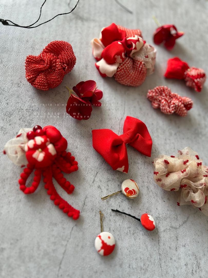 Q*n様 七五三　七五三髪飾り　ヘッドドレス　着物髪飾り　リメイク髪飾り　033