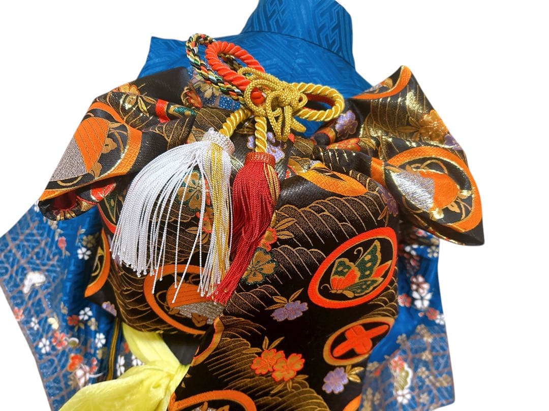 本格正絹♡七五三　7歳　女の子　フルセット　一式　藍色　黒