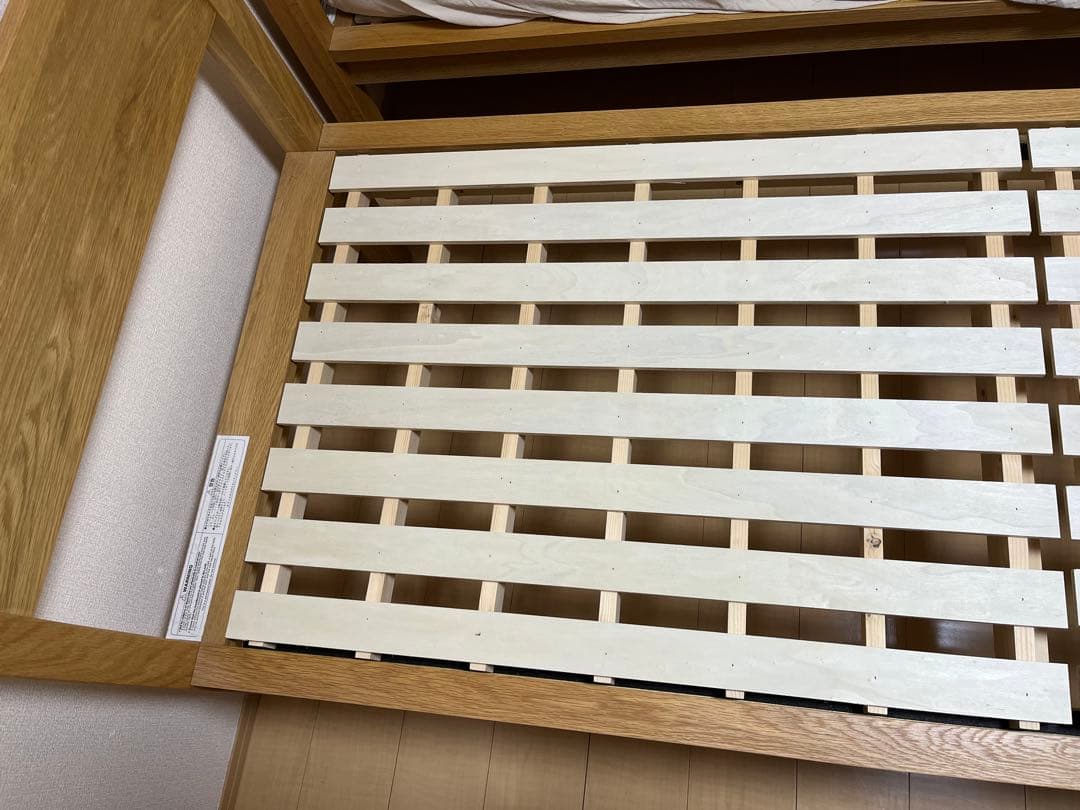 【今週のみ限定値下げ】無印良品 マットレス付き木製ベット・オーク材・スモール