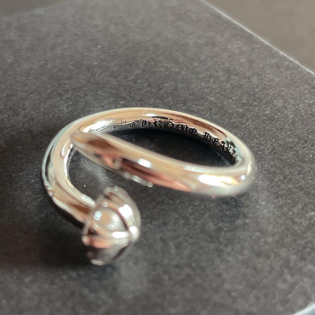 ノーブランド 指輪 ネイルリング 釘 クロスボール 　【１６号２点】