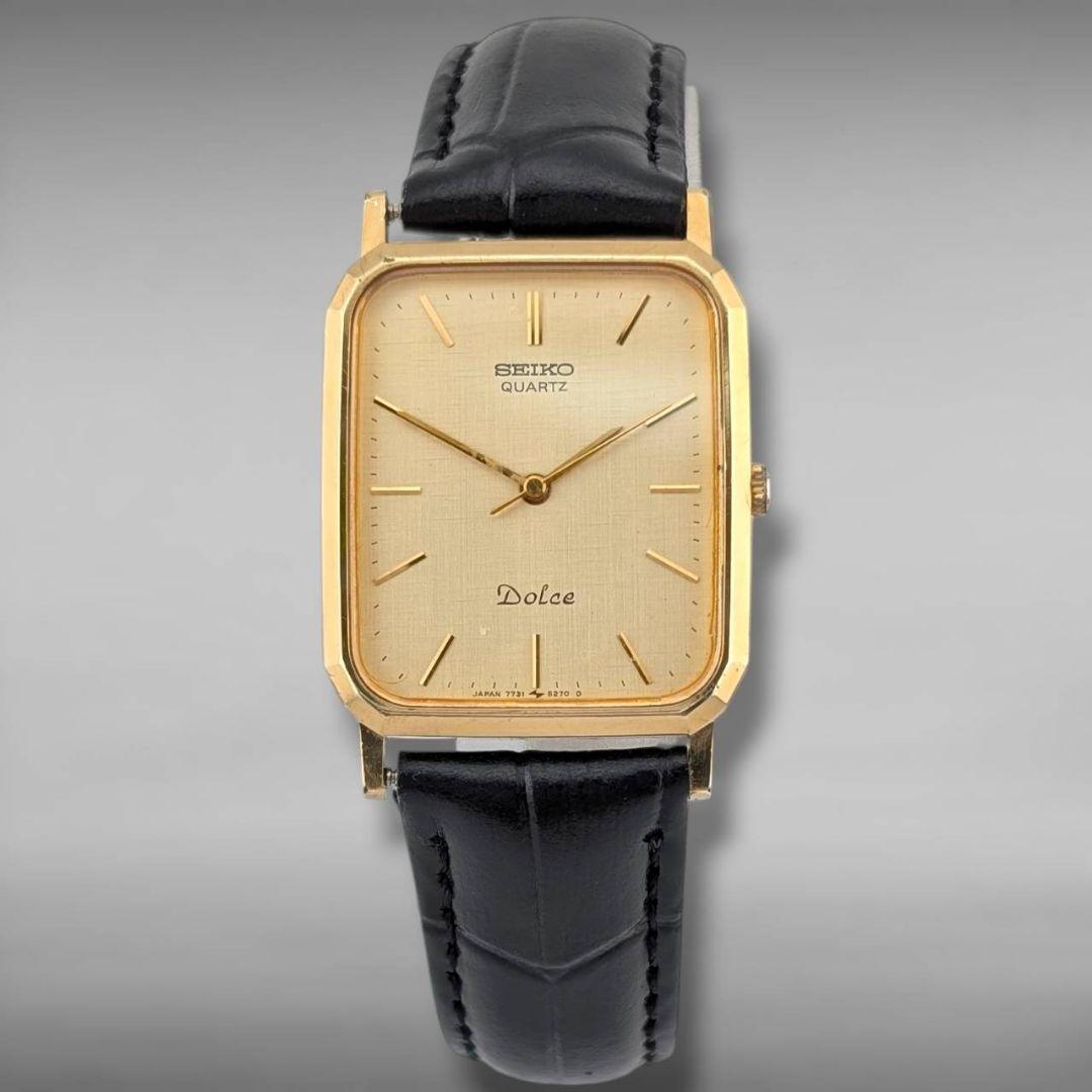【新品電池／ベルト・稼働】セイコー ドルチェ 金張り オクタゴン ゴールドケース