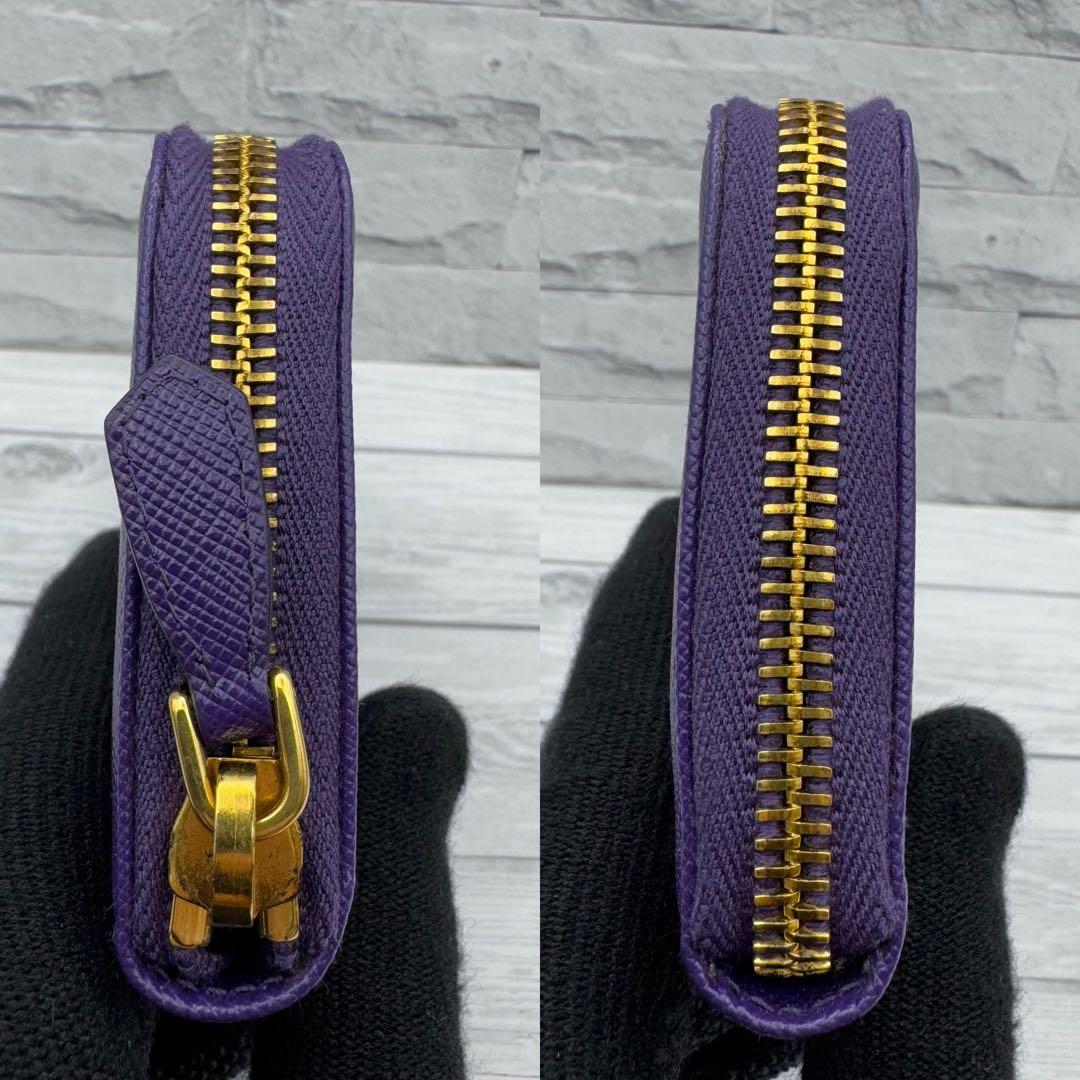 【極美品】PRADA　ケース　三角ロゴ　サフィアーノレザー　ネイビーブルー