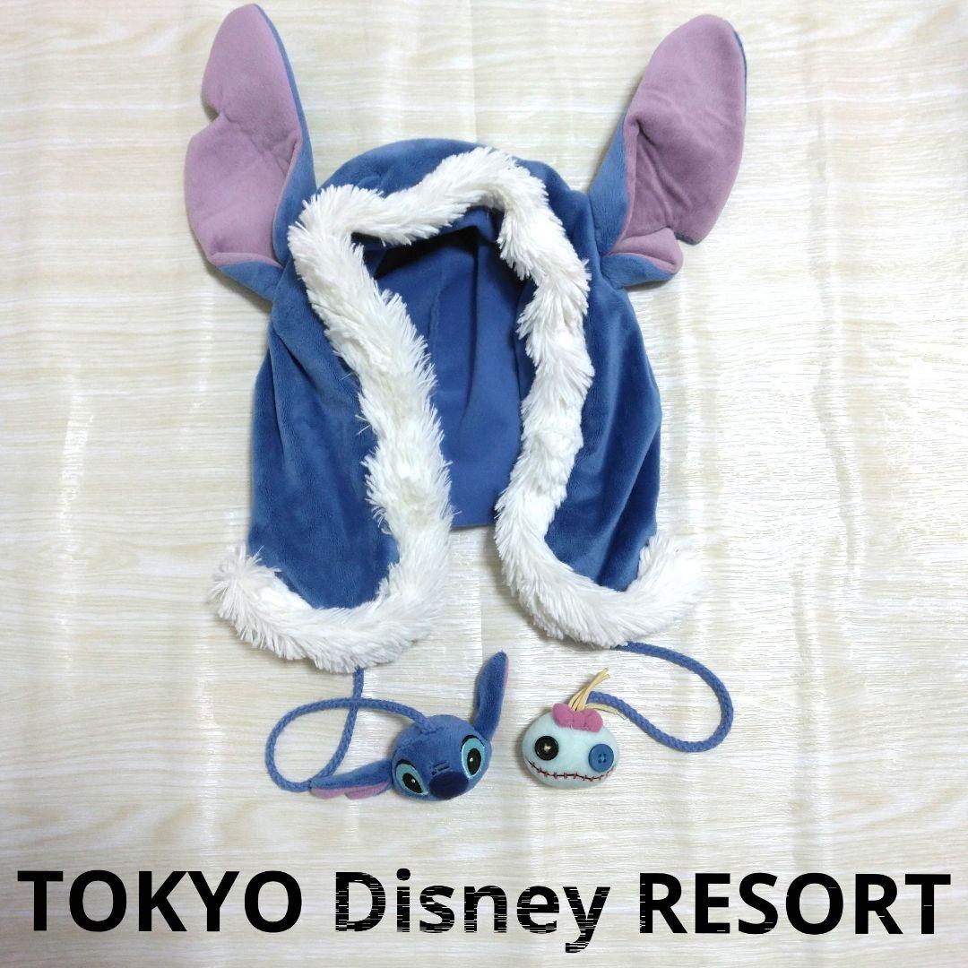ディズニー　スティッチ　ファンキャップ　フード　帽子　クリスマス　ぬいぐるみ付き