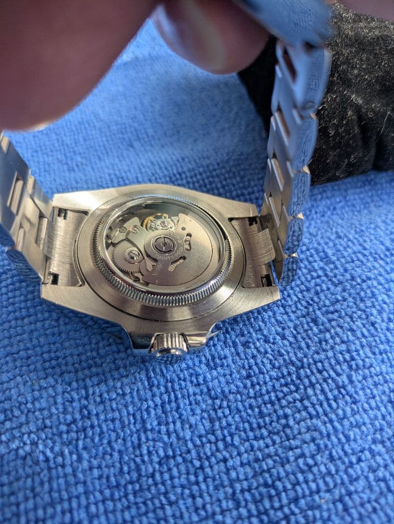 NH38 カスタムMOD自動巻き時計 シースルー裏スケ　本日特価