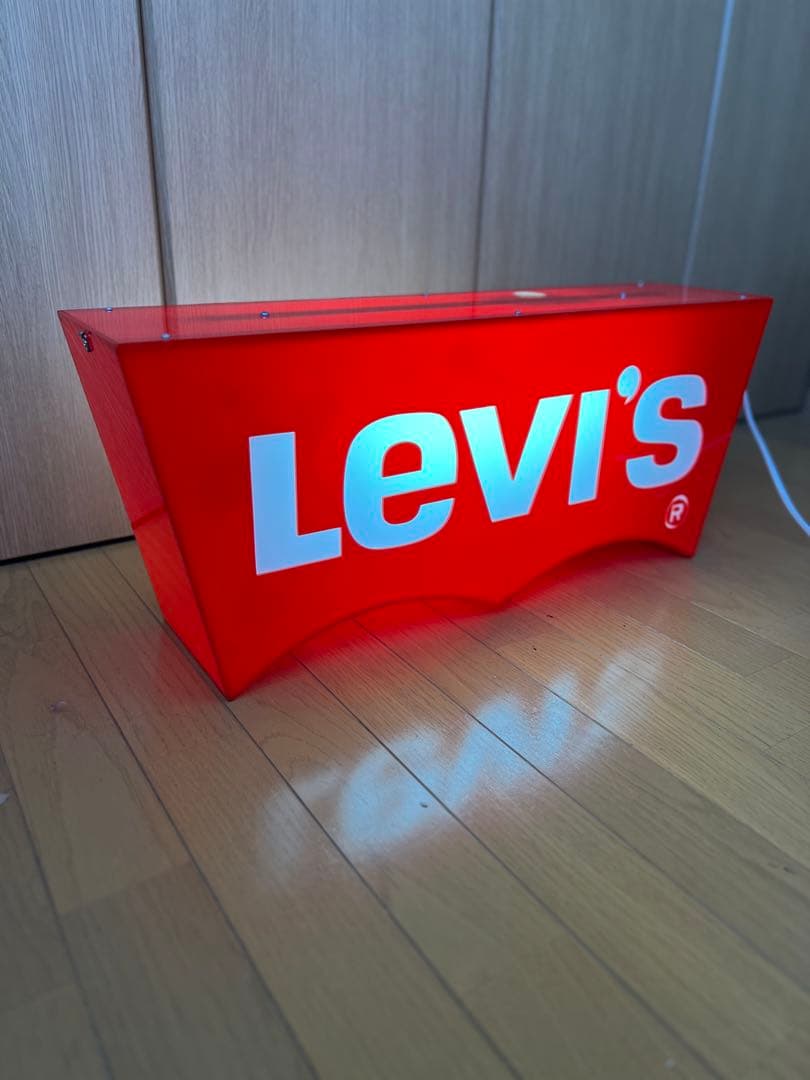 Levi's ロゴサイン 赤 照明タイプ リーバイス レア 非売品 行燈タイプ