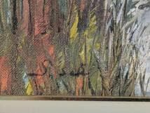 【真作】絵画　油彩4号　山の水辺風景　荒々しい水の流れと自然の息吹　X60