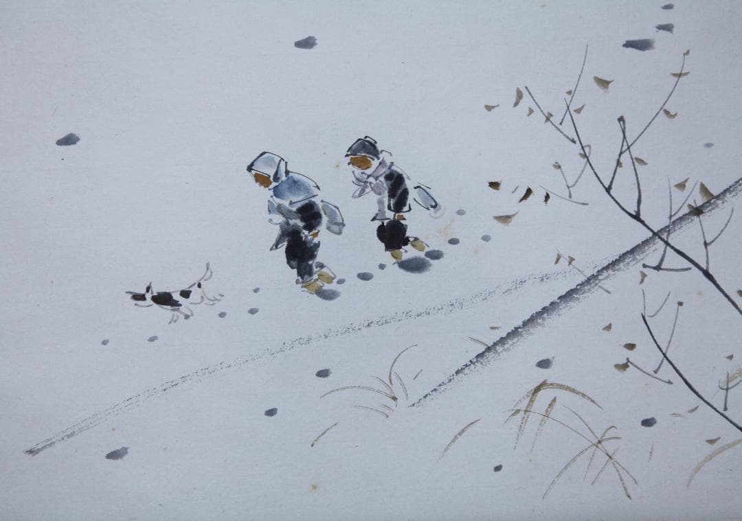 日本画・掛軸装・真作保証・雪景・小林五浪・福島県会津出身、洋画、古美術