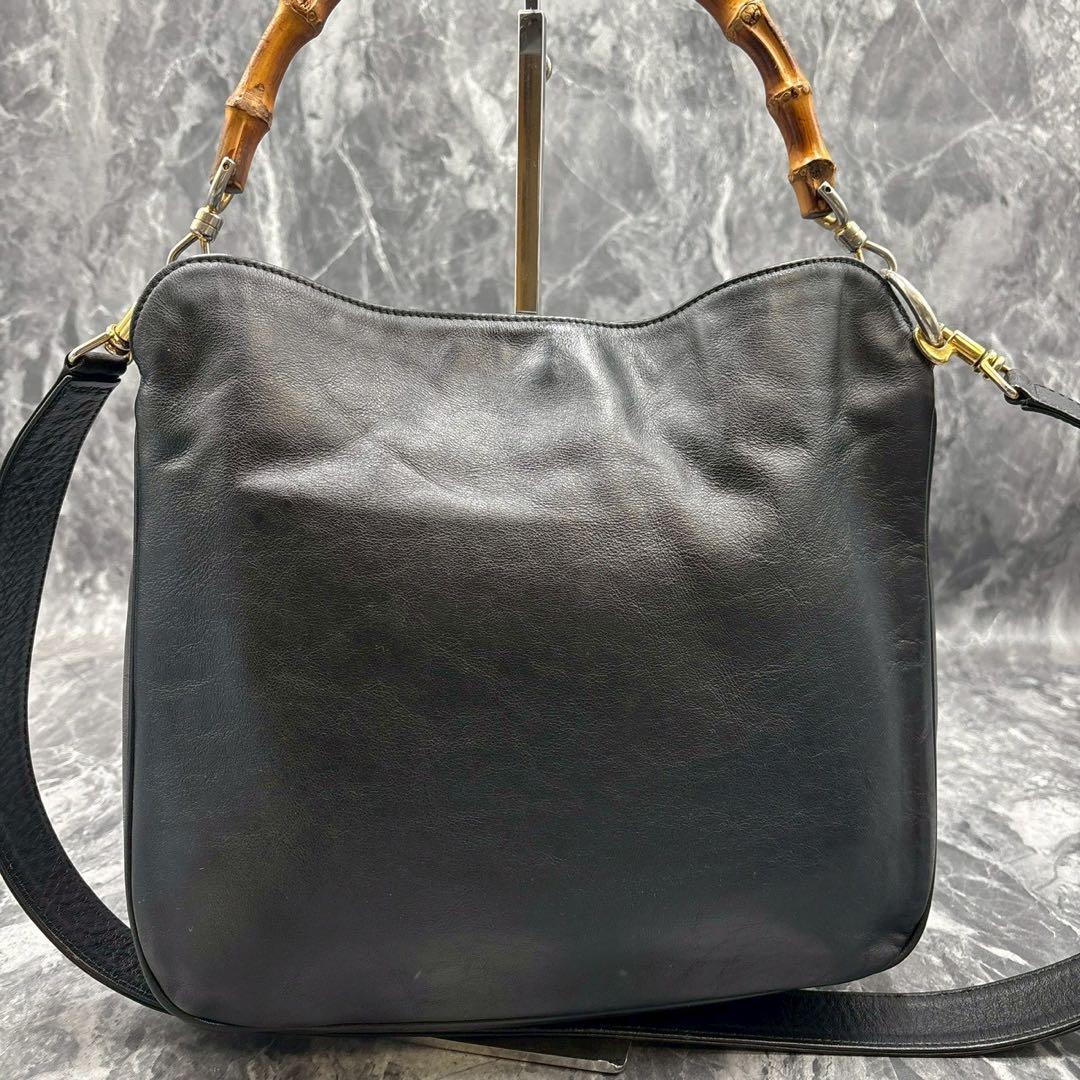 ✨美品✨GUCCI ショルダーバッグ 2way バンブー レザー ブラック
