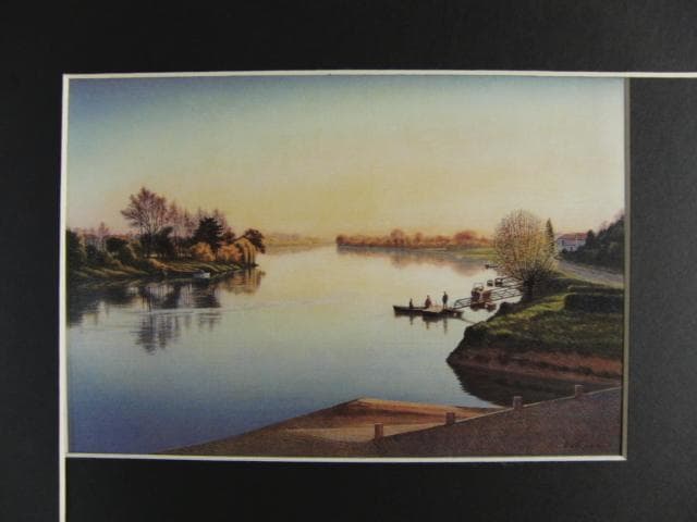 中根寛　「ドルドーニュの朝」、希少画集より、状態良好、新品高級額装付