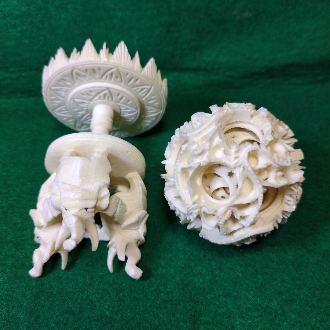 天然白材製 彫刻装飾品 高さ約15cm