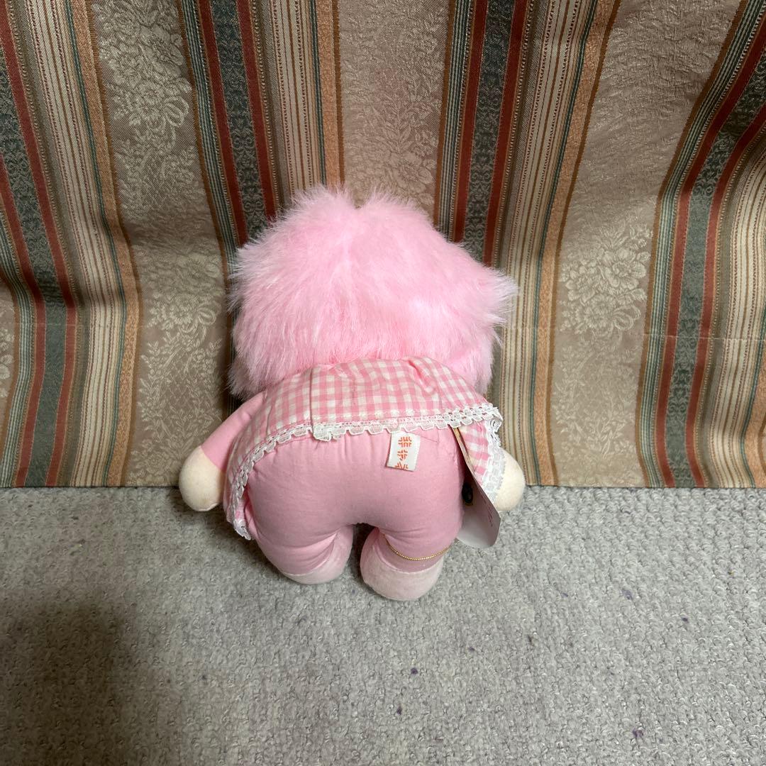 昭和 レトロ ぬいぐるみ 女の子 カラフル かわいい ピンク イエロー 3体