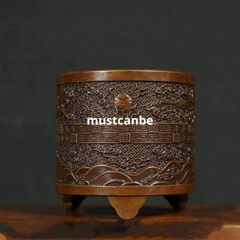 銅製 香炉 龍鳳香炉 茶室 書斎 薫香炉 工芸品 置物