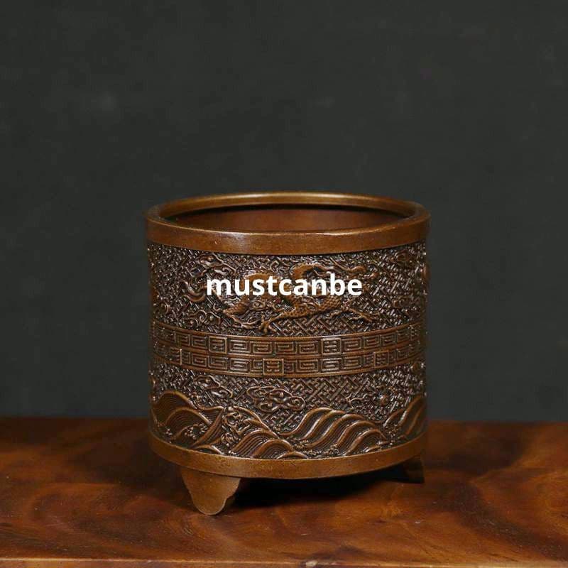 銅製 香炉 龍鳳香炉 茶室 書斎 薫香炉 工芸品 置物