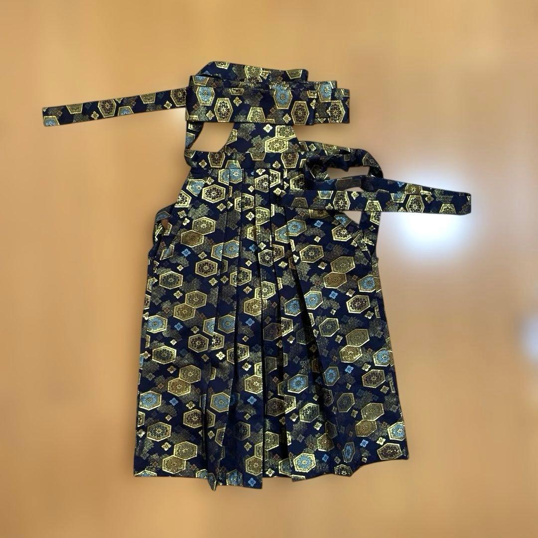 七五三 水色着物フルセット男の子100〜120扇子と鷹のデザイン