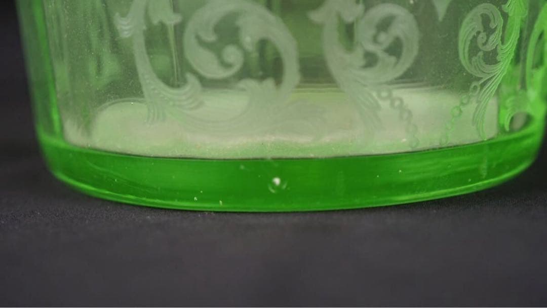 ウランガラス 洋風 唐草花文 アイスペール バケツ アール・デコ