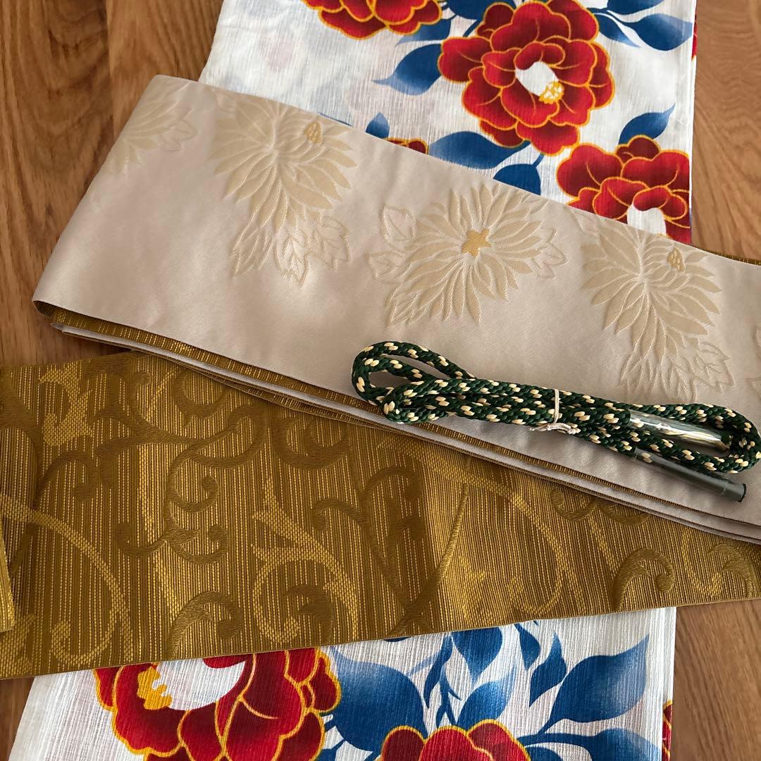 浴衣セット☆新品☆花柄☆大人☆綿麻