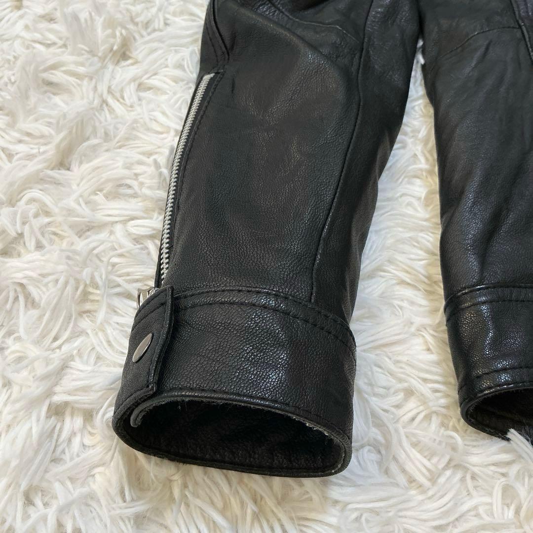 美品⭐︎アバハウス シングルライダース ボアレザージャケット 本革 山羊革 M 黒