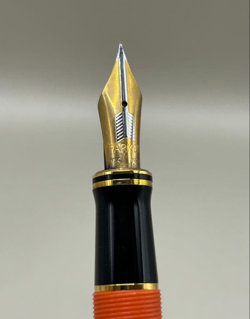 【希少】Parkerデュオフォールド 万年筆 ペン先K18 1990年オレンジ