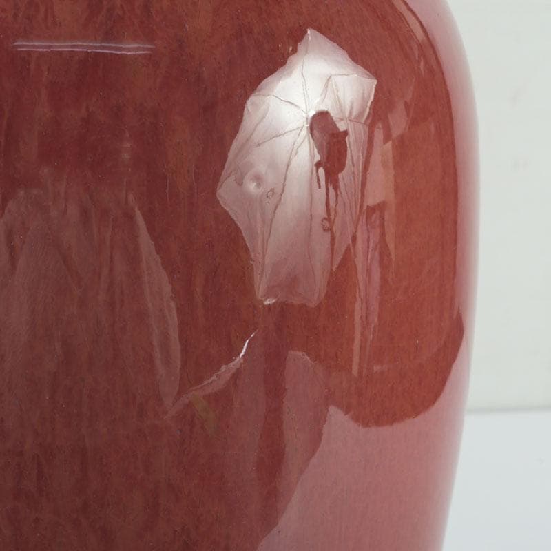 中国　缸豆紅釉　花瓶　V　9815A