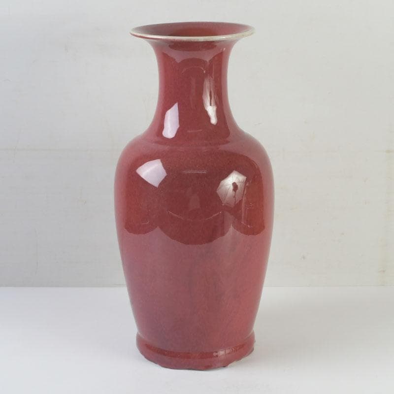 中国　缸豆紅釉　花瓶　V　9815A