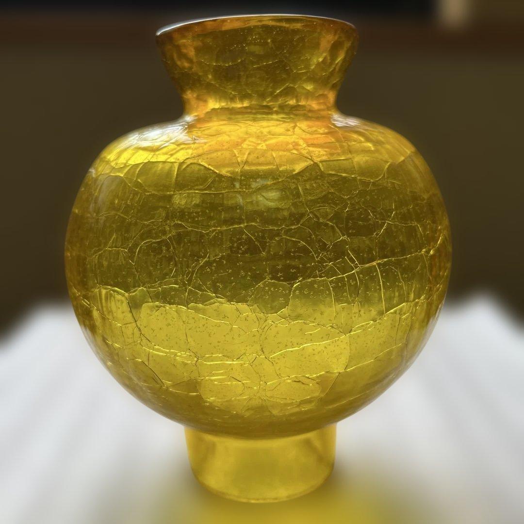 ビクトリアン風イエローガラスオイルランプ