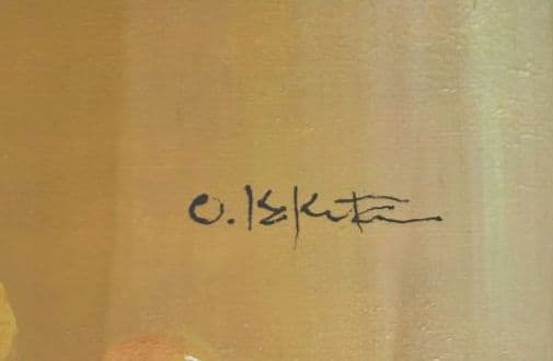 真作保証　柿田治　油彩 10号　直筆サイン