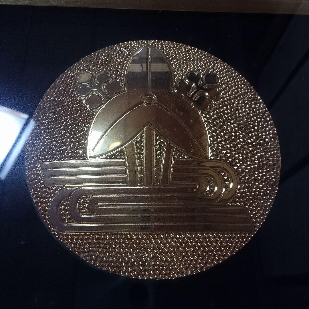 ★即日発送★送料込み★家紋【純金メッキ】純金鍍金　銅　高級木製額縁 　額受金具