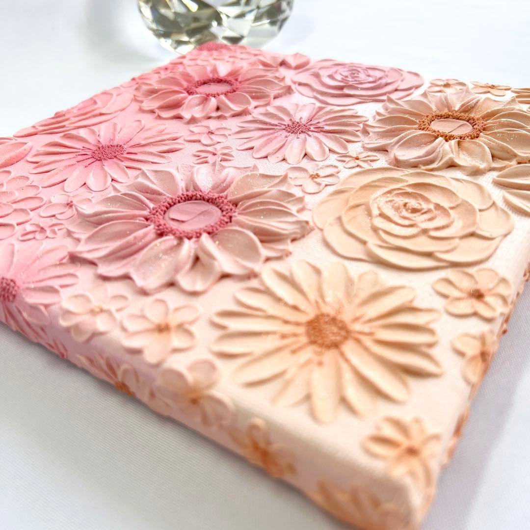 テクスチャーアート　絵画　インテリアアート　花　立体　絵　フラワーアート　花の絵