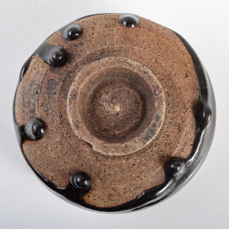 茶道具　瀬戸焼　飴釉　茶碗　銘「琢磨」　裏千家十五代鵬雲斎極め箱　D　R4723