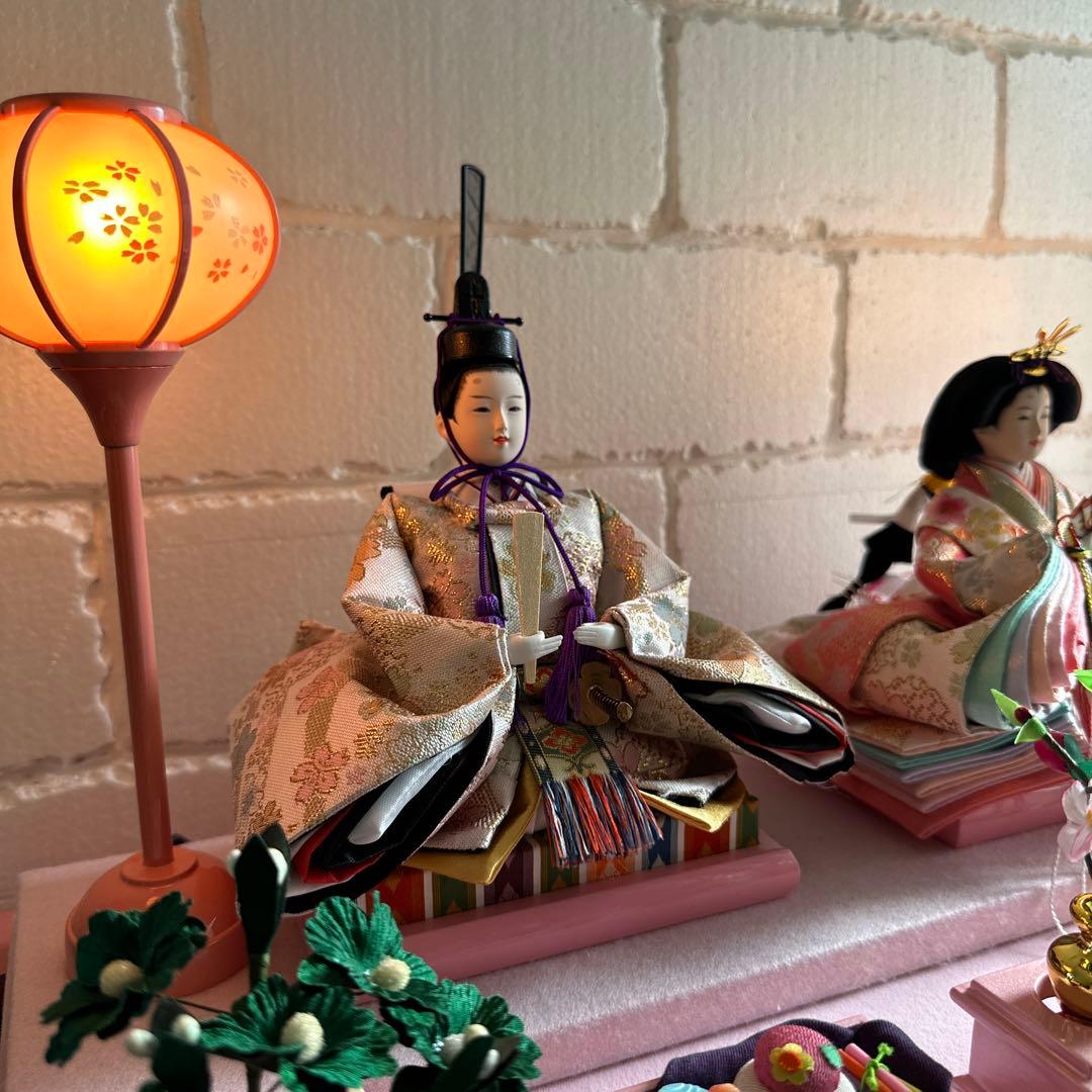 ひな人形セット ピンク 桜の装飾