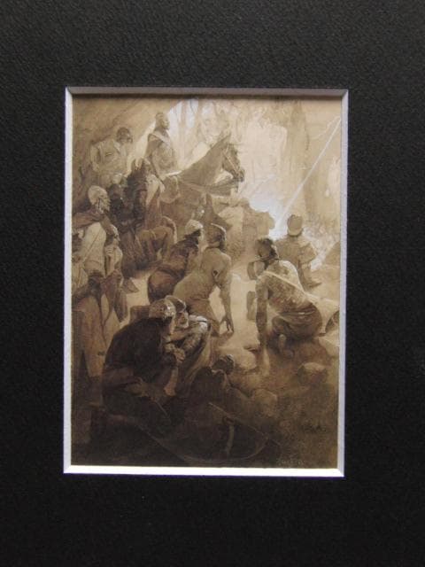 アルフォンス・ミュシャ、「スペイン史」の挿絵、下絵、希少な画集より