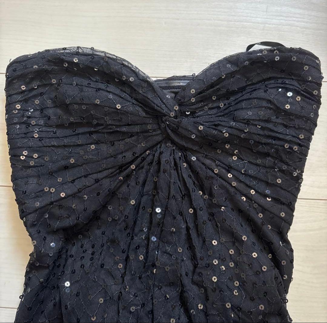 タダシショージ　ロングワンピース　イブニングドレス　ブラック　XSサイズ