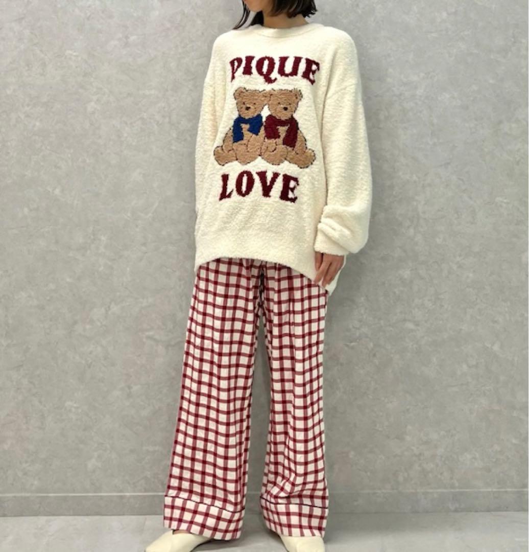 完売レア♡新品未開封♡ジェラートピケ チェックロングパンツ レッド