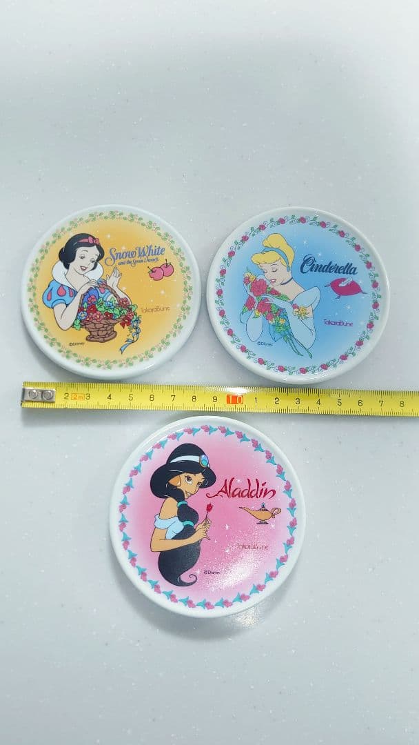 【希少】ディズニープリンセス陶器プレート3枚セット【シンデレラ白雪姫ジャスミン】