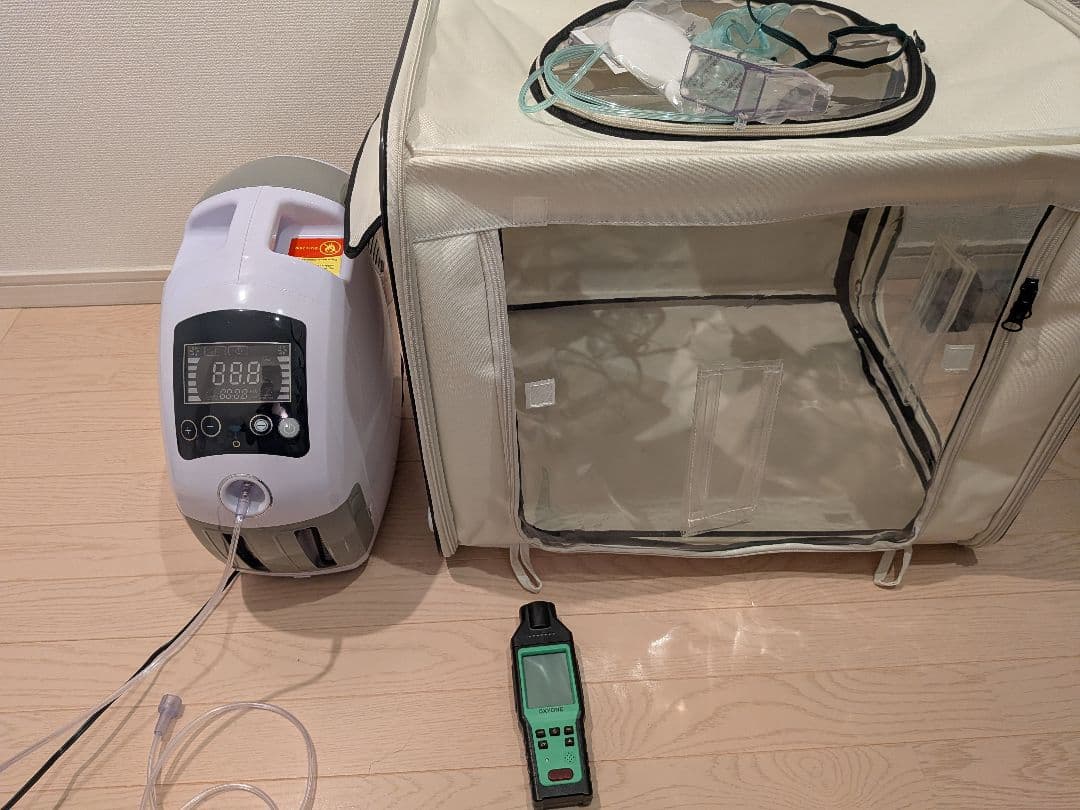 ペット用 酸素室セット Sサイズ 酸素濃縮器・酸素濃度計付き