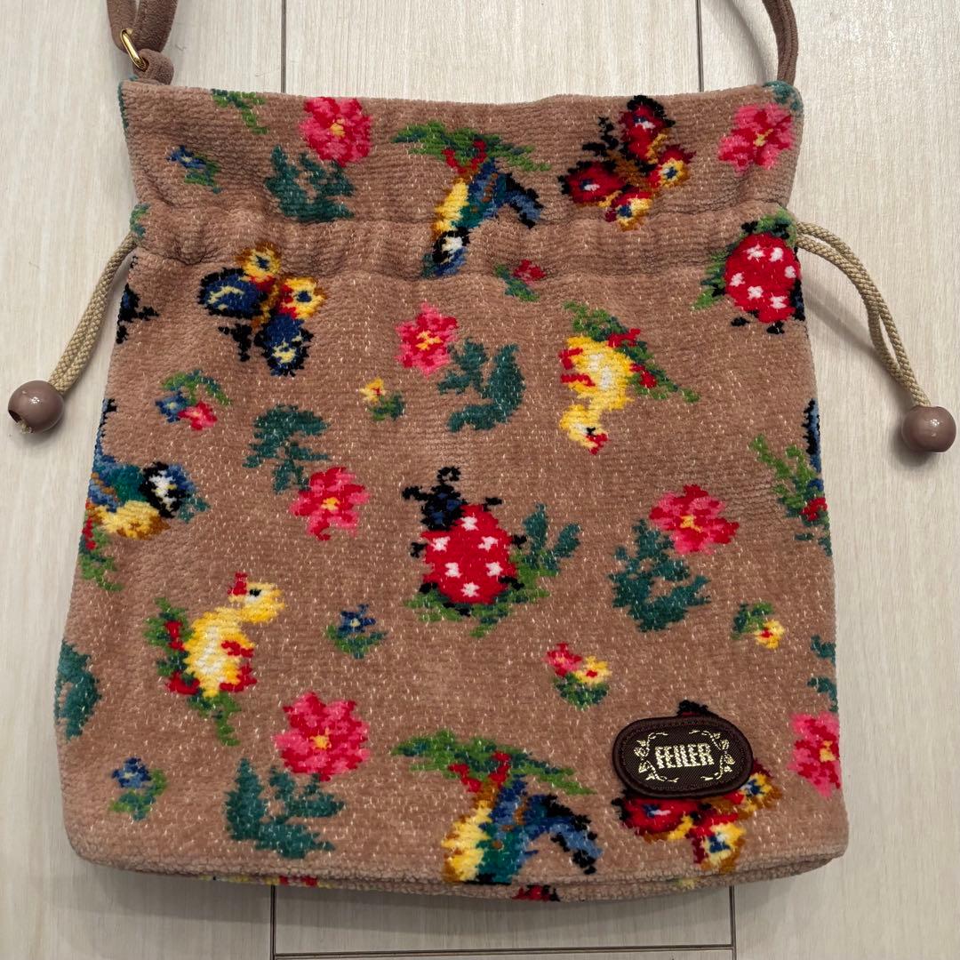 FEILER ハイジ 巾着ショルダーバッグ ベージュ