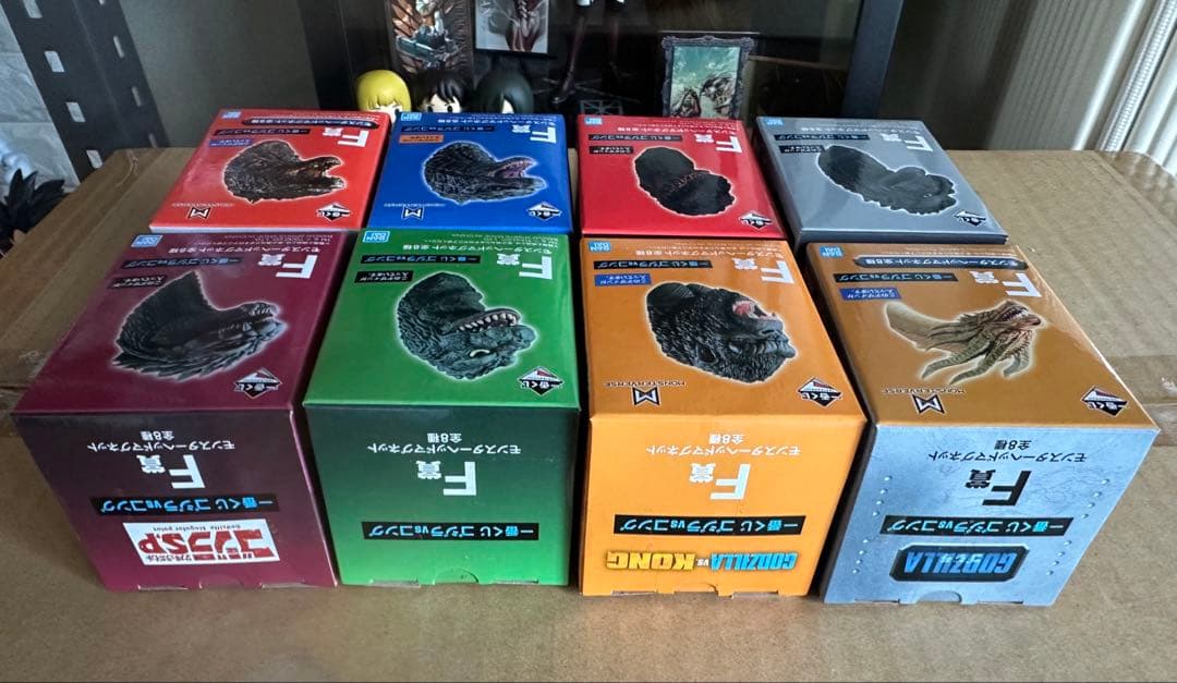 ゴジラ　一番くじ　F賞コンプセット モンスターヘッドマグネット