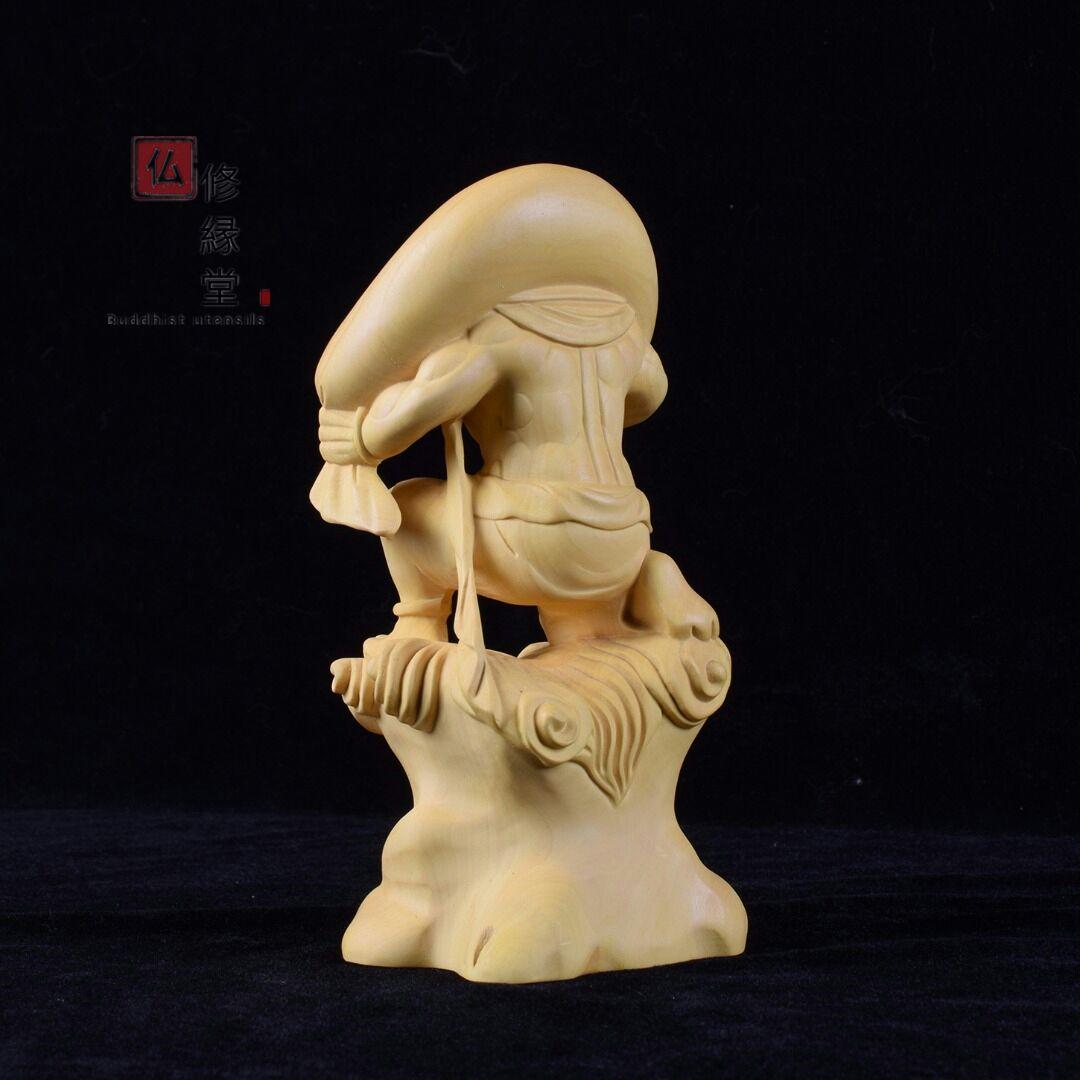 【修縁堂】高品質 木彫仏像 風神立像 彫刻 仏教工芸 仏師で仕上げ