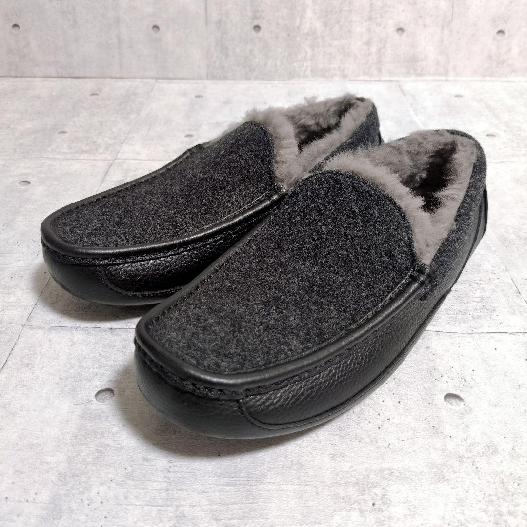 未使用級　UGG　ASCOT　アグ　アスコット　レザー切り替え　スリッポン