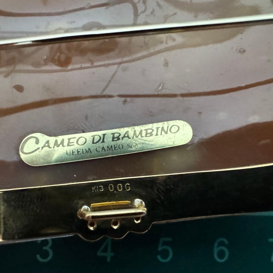 松坂屋　K18 カメオ　シェル　ダイヤモンド　デザイナー作品　ブローチ＆トップ