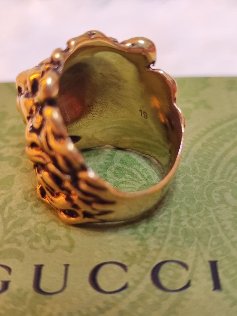 専用　新品 GUCCI グッチ ライオンヘッド リング 指輪 19号 ゴールド