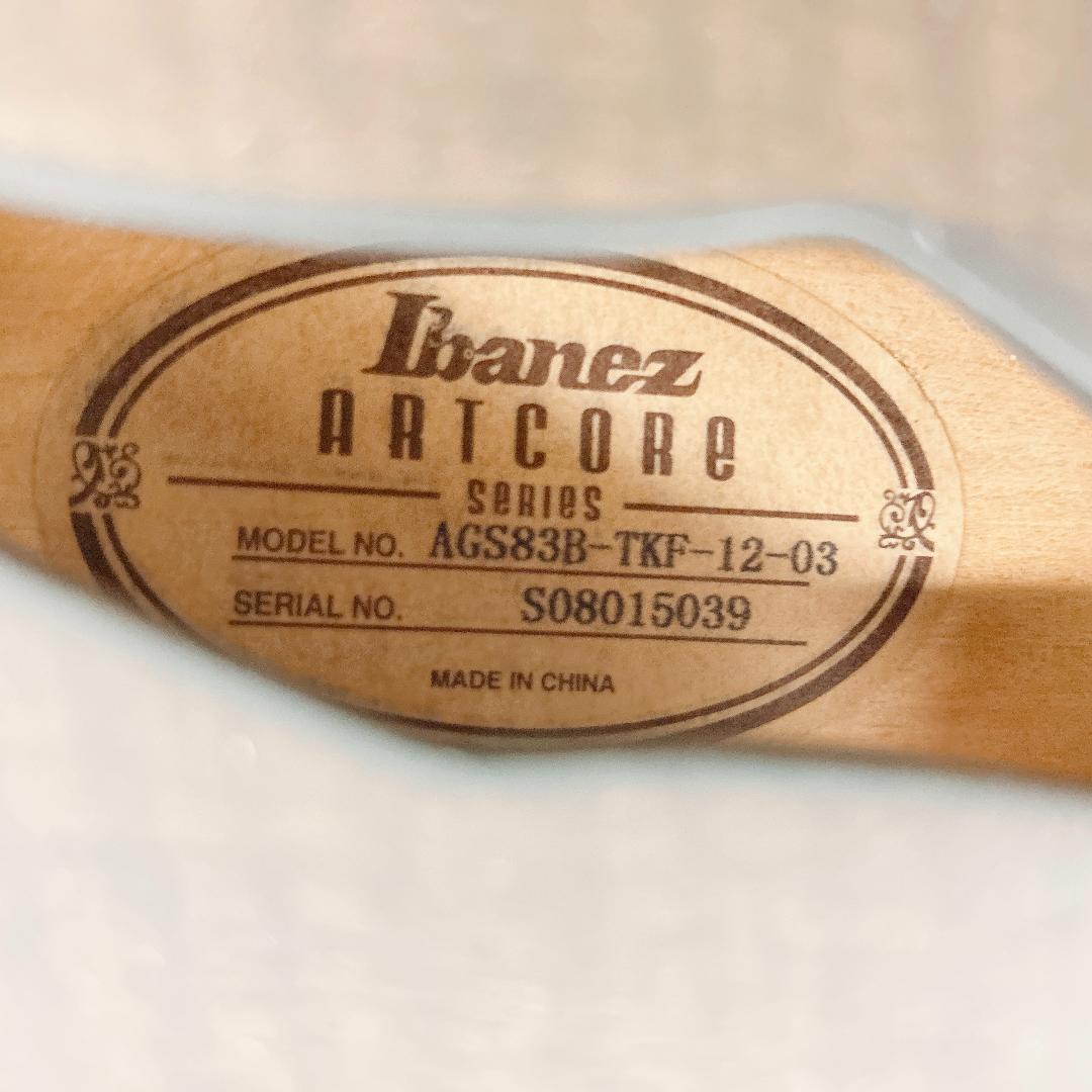 美品 Ibanez アイバニーズ セミアコ AGS83B アッシュグレー