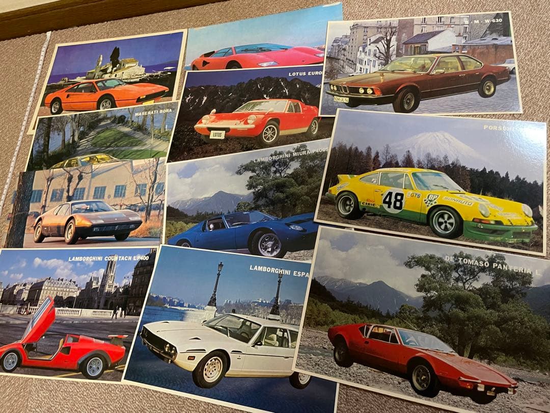 スーパーカー　カード　大判　昭和　11枚セット　ランボルギーニ　ポルシェ