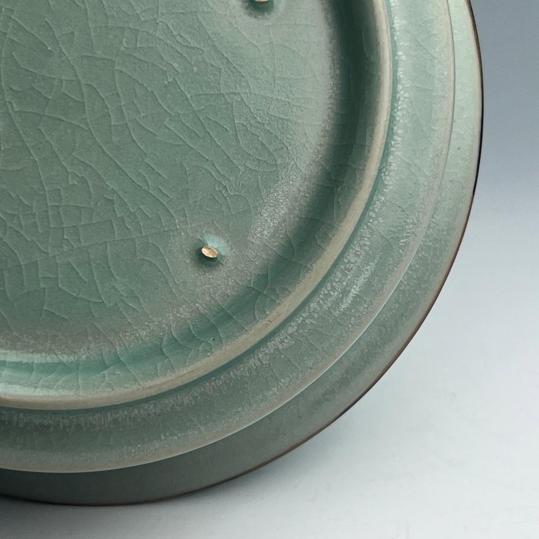 龍泉窯 青磁折沿洗 唐物 中国古玩 中国美術 A953