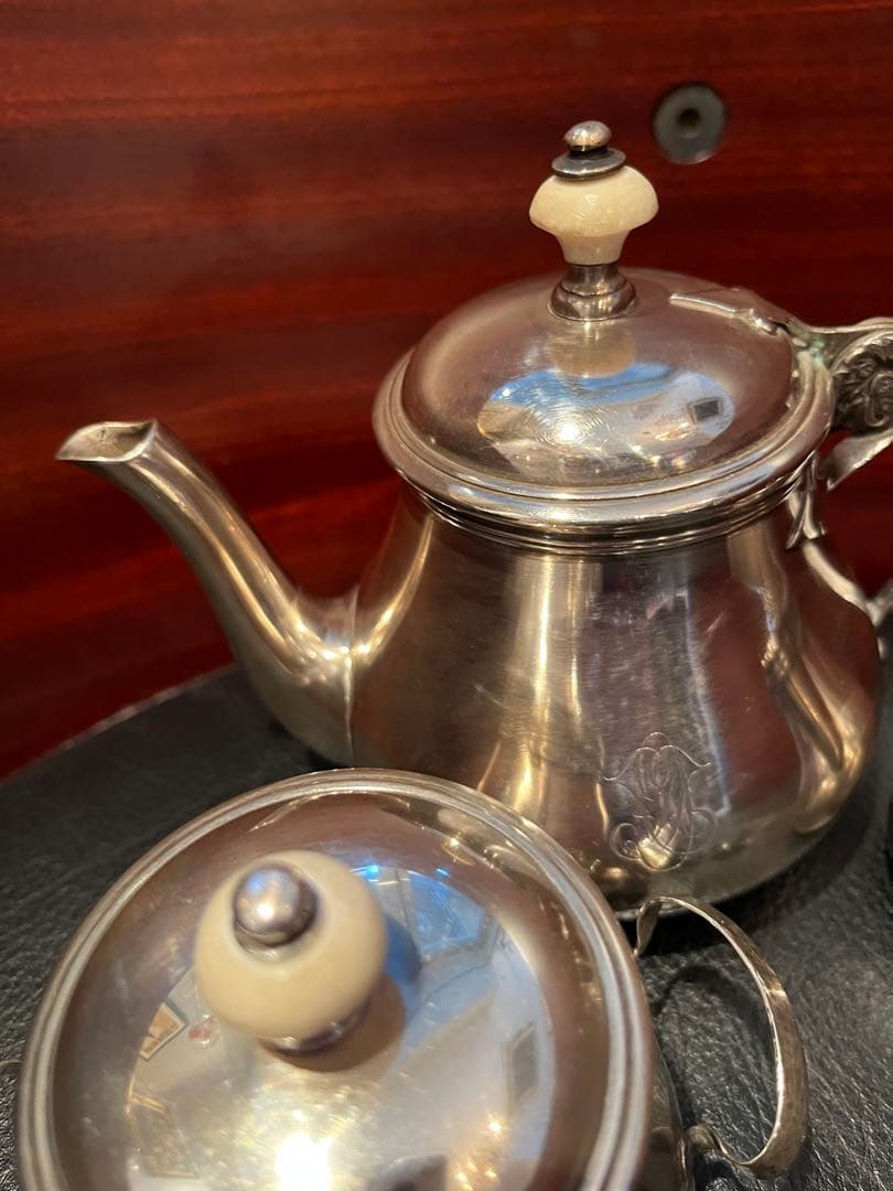 ピュイフォルカ　純銀製　ティーポット　3点セット　アンティーク