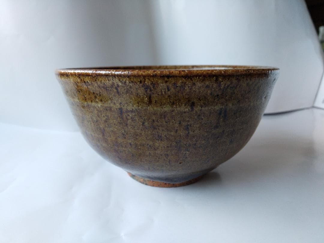 こぶし志窯 山岡三秋 窯変玉虫辰砂 茶碗 共箱 北海道 岩見沢 茶道 茶器 美品