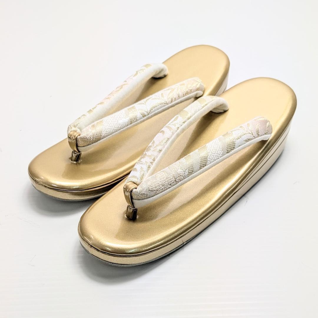 草履バッグセット ゴールド フォーマル 帯地 ゴールド S〜Lサイズ u777