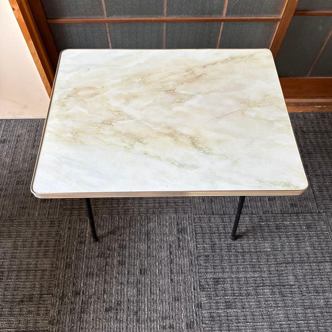 昭和レトロ　サイドテーブル　　アイアンフレーム　ヴィンテージ