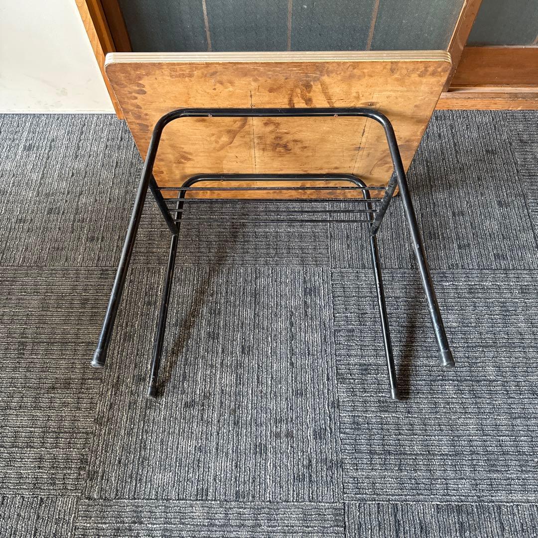 昭和レトロ　サイドテーブル　　アイアンフレーム　ヴィンテージ