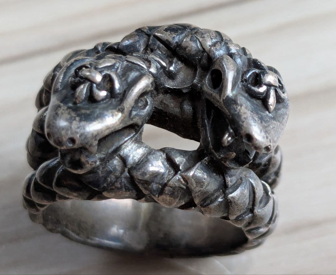 シルバーリング　双頭蛇　スネーク